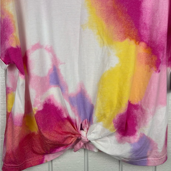 Champion Women's XL Colorful Tie-Dye Front Bow Tie Short Sleeve - Picture 4 of 12